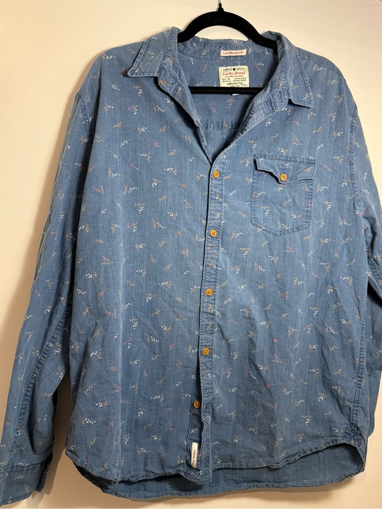 Lucky Brand Tops - Lucky Brand Light Blue Printed Button-Up Shirt